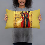 Moshe Duo w/ old gold back drop Basic Pillow