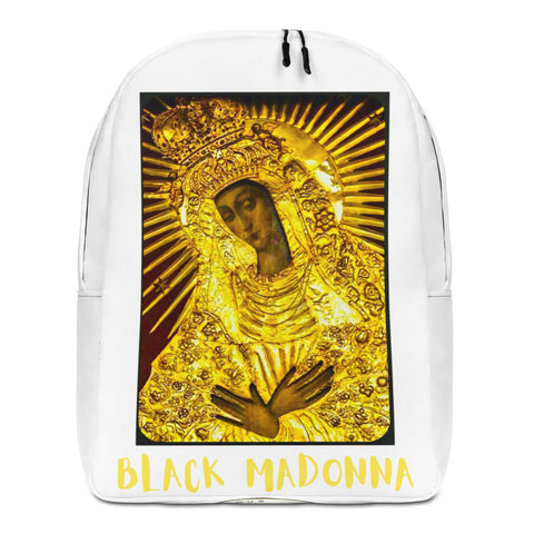 Black Madonna  Backpack White w/ Gold lettering
