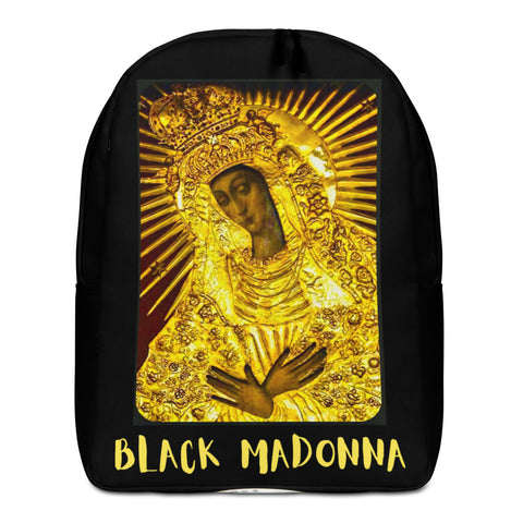 Black Madonna Backpack Black w/ Gold lettering